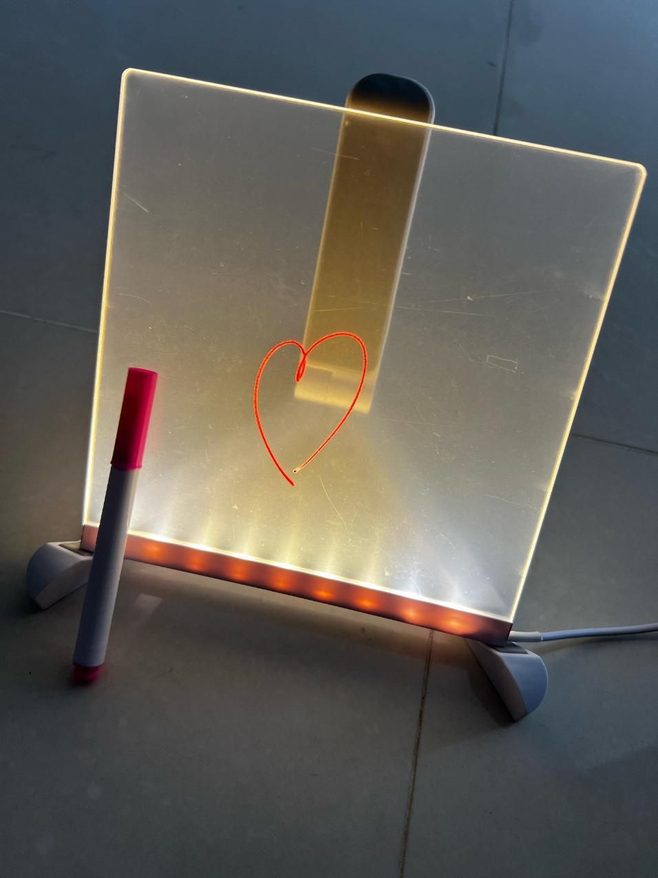 ✨ 3D LED Light Glass Acrylic Writing Pad with 12 Color Pens – Light Up Your Imagination! 💡