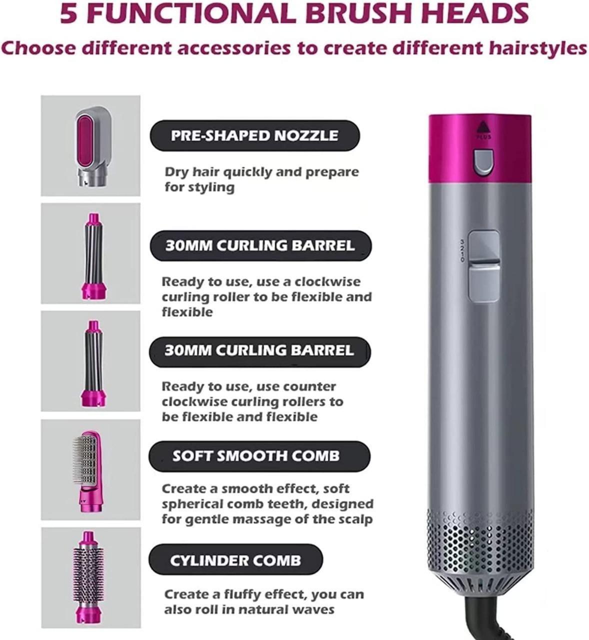 💇♀️ 5-in-1 Hot Air Brush – Your All-in-One Hair Styling Solution