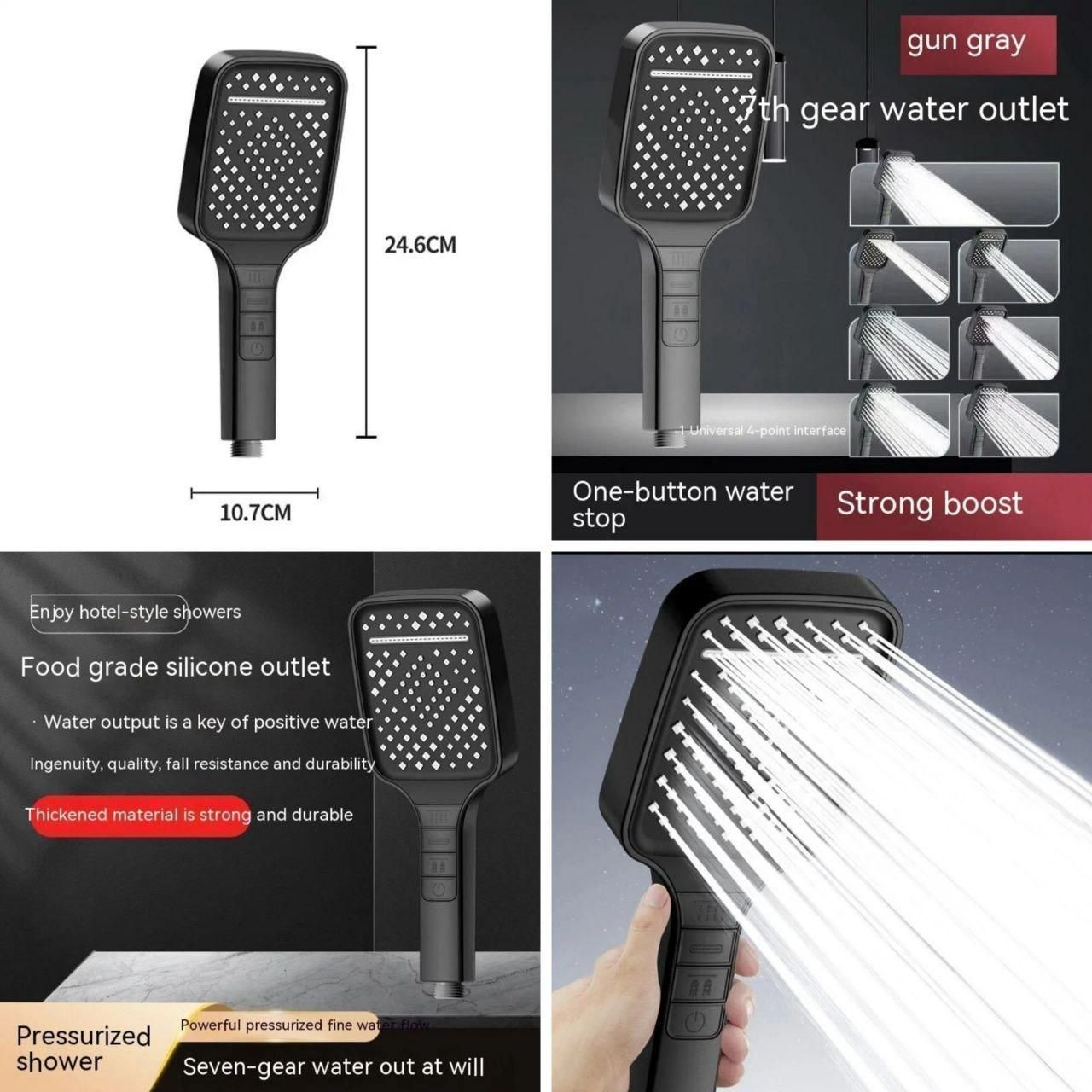 🚿 7 Modes Large Shower Head – Spa-Like Showers at Home Every Day!