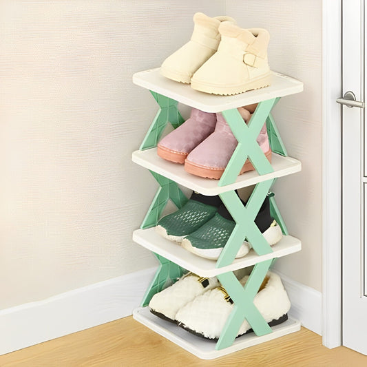 🏡 Plastic 4 Layer Foldable Shoe Rack (Multicolor)