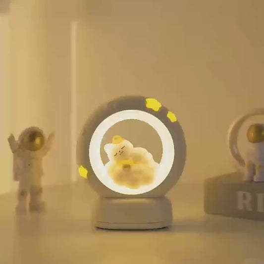 🌙 Moon LED Night Lamp – Touch Control &amp; Rechargeable | Cute Kitty Design